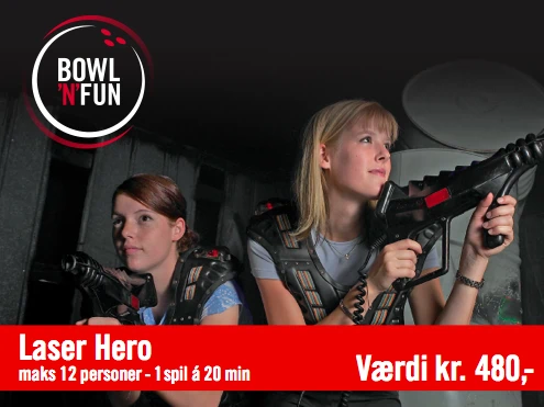 1 spil laserhero fra Bowl´n´Fun Silkeborg